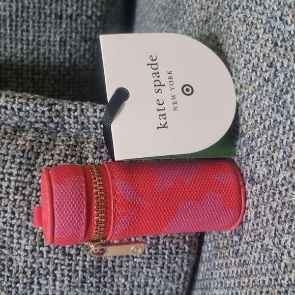 kate spade Accessories - KATE SPADE x TARGET Canvas Classic Rose Lipstick Charm Keychain Pink/Red